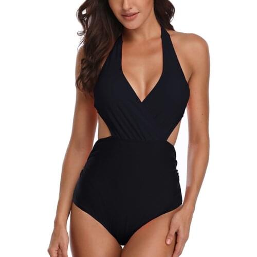 One Piece Swimsuit Hollow Out Print Swimwear Bathing Suits Bodysuit For Beach Swimming d88