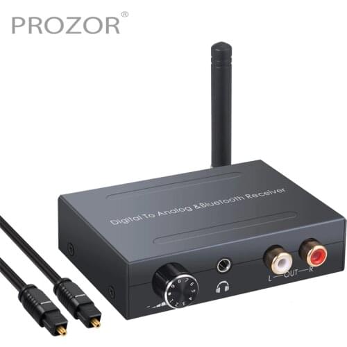 Prozor 192kHz Digital to Analog Audio Converter Bluetooth DAC Converter Optical Coaxial Input RCA 3.5mm Audio Output Adapter