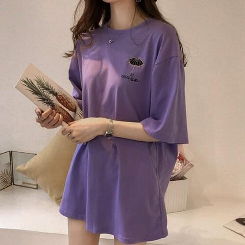 Women Plus Size T-shirt Letter Print Tees 2021 Female O-Neck Short Sleeve Tshirts Summer Casual Loose Solid Tops