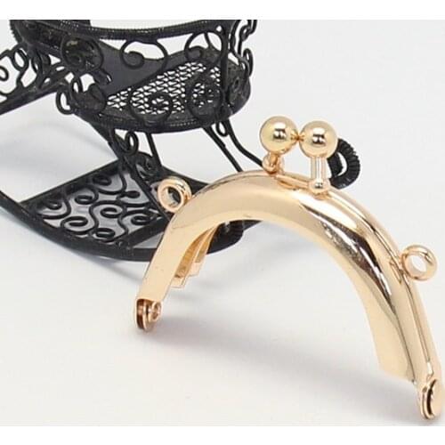 E371 5cm semicircle no hole gold glue purse frame clasp DIY coin purse Kiss lock bag accessories