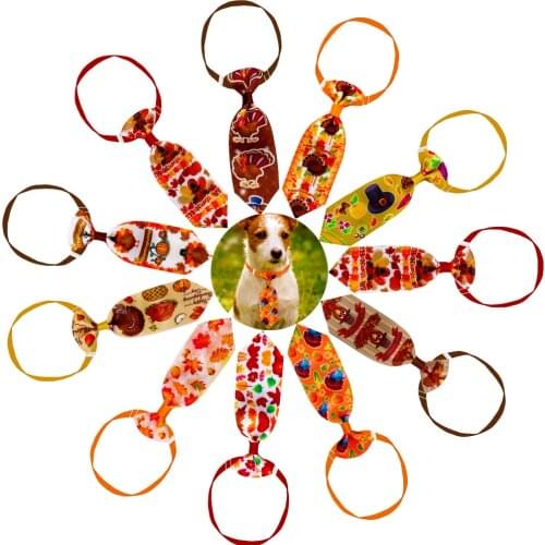 30pc Fall Dog Supplies Pet Dog Bow Tie Thanksgiving Small Dog Cat Bowties Neckties Turkey Pumpik Pet Accessories For Small Dogs