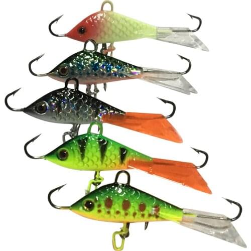 HiUmi 5cm 7.5g 5pcs Winter Ice winter Fishing Lure Fake Lure Artificial Bait leurre Balancer for Carp Walleye Pike Perch