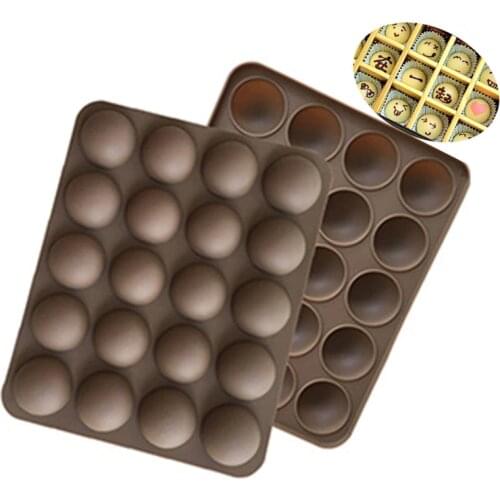 Cake Tools Non-Stick Silicone 20-Half Ball Shaped Mini Truffles Mold For Chocolate Mould Baking Truffle Dessert Decorating H560