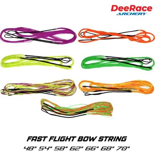 16 Strands Colorful Fast Flight Bow String BCY Material for Archery Recurve Bow Orange Purple Green Yellow 48"54"58"62"66"68"70"