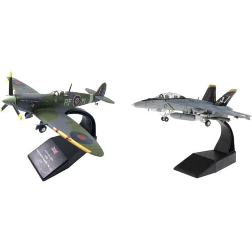2x 1:100 F/A-18 Strike Plane w/ 1/72 British Fighter Model Home Ornaments