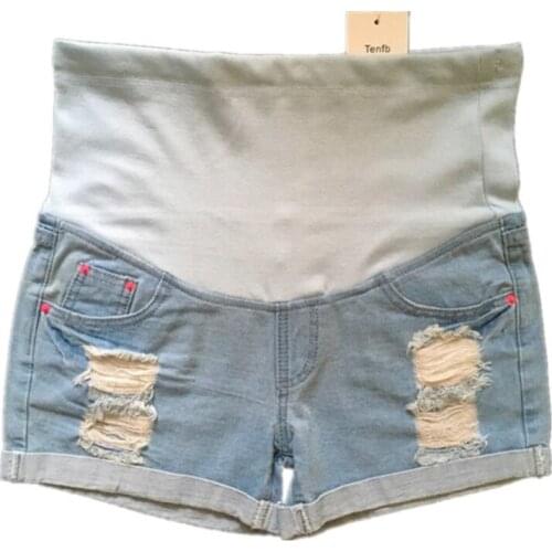 2020 New Pregnancy Jeans Shorts Pregnant Women Summer Denim Maternity Belly Capris Pants L21