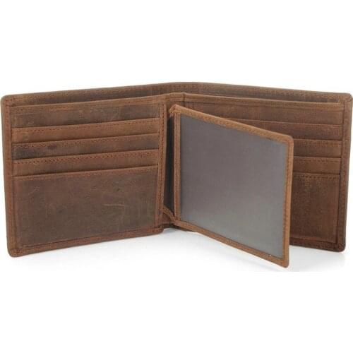 2020 NEW Vintage Cowhide Mens Wallet Genuine Crazy Horse Leather Man Purse Brand Male Credit&id Multifunctional Brown Wallets