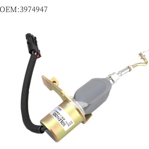 New 3974947 excavator parts flameout solenoid valve flameout for Cummins diesel engine solenoid valve 3974947-T12V