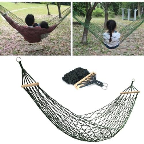 Portable Nylon Hammock Outdoor Camping Hanging Bed Mesh Net Swing Sleeping Camping Travel Hammocks Hanging Chair