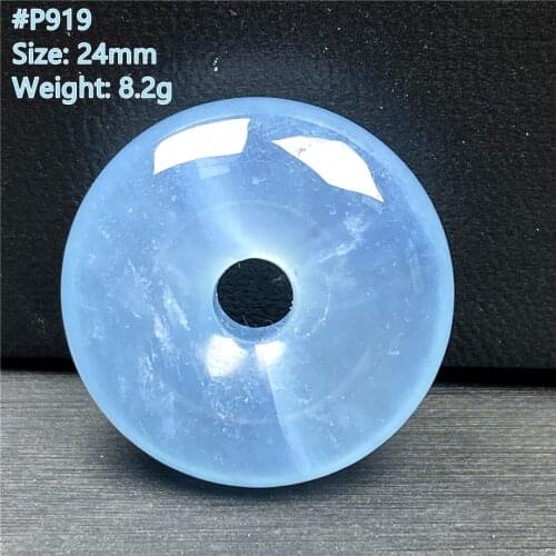 Natural Ocean Blue Aquamarine Peace Buckle Crystal Pendant Jewelry For Women Men Healing Reiki Stone 24mm Beads Gemstone AAAAA