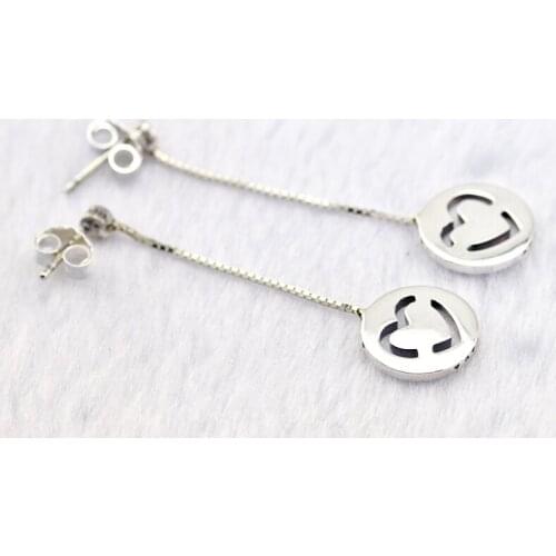 Pure Love Dangle Earring 100% 925 Sterling-Silver-Jewelry Free Shipping