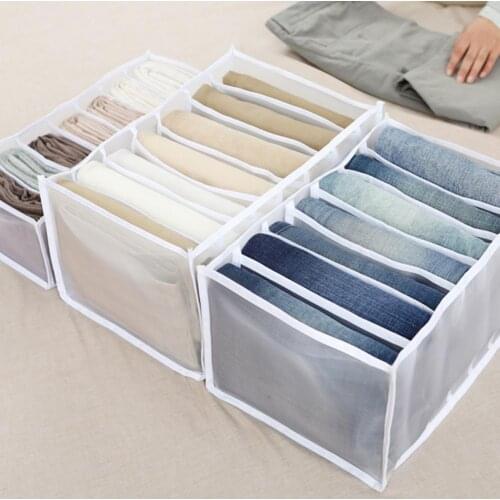 Dividing Clothes Jeans Storage Box Underpants Organizer Large Capacity Stitching with Compartments Cabinet Drawer Storage Box