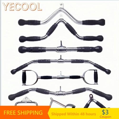 Various Fitness Equipment Handles Cable Crossover Pull Down Grip Biceps Curl Triceps Extension Handles GYM Home Fitness Handles