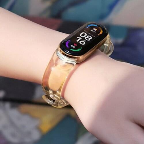 Watch Strap For Xiaomi Mi Band 6 5 Discolor Replacement Silicone Wrist Straps Discoloration Wristband For Mi Band 6 5 Watch Band