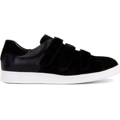 Sail-Lakers Black Suede Leather Velcro Boys Shoes