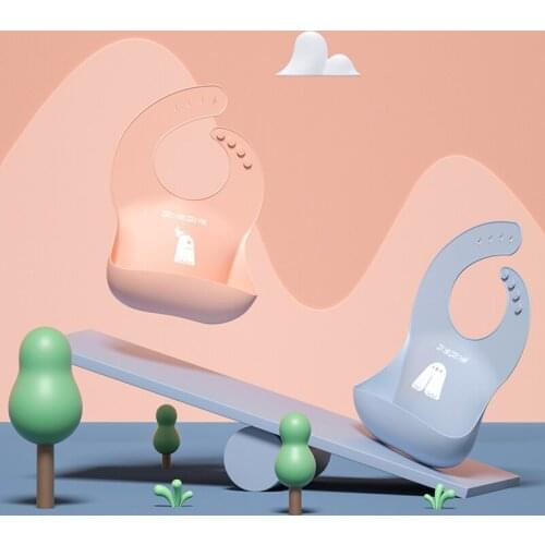 Silicone Newborn Cartoon Aprons Waterproof lunch Saliva Towel Adjustable Baby Bibs