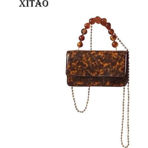 XITAO Vintage Women Shoulder Bag Fashion Handbag Shoulder Diagonal Span Bead Chain Simplicity Temperament All-match CLL1822