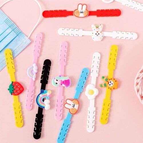10pcs Cartoon Strap Hook for Masks Adjustable Extension Face Mask Ear Hooks Buckle Holder Ear Protection Mask Ear Grips for Kids