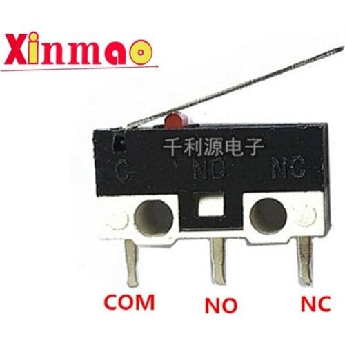 10PCS Mouse switch with handle three pin 2a125v AC rectangular switch small microswitch brand new stock 3 Pins