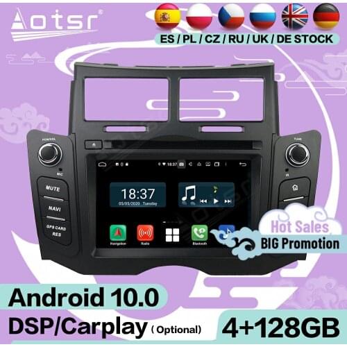 128G Carplay Multimedia Stereo Android Player For Toyota Yaris 2005 2006 2007 2008 2009 2010 2011 GPS Audio Radio Receiver Unit
