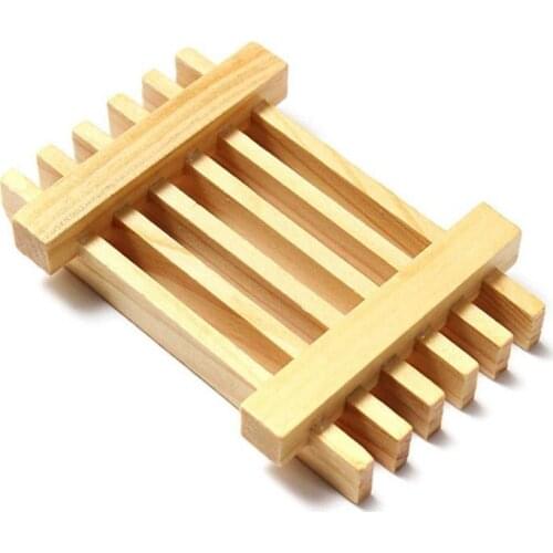 200pcs Wooden Soap Dish Tray Holder Storage Soap Rack Natural Bamboo Box Container for Bath Shower Bathroom Wholesale SN1347