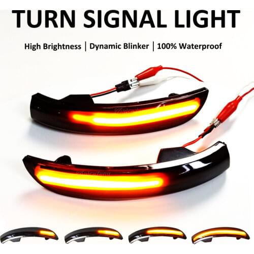 2X For Ford Kuga Escape C520 EcoSport 13-18 Focus 3 MK3 SE ST RS US LED Dynamic Turn Signal Light Side Mirror Indicator Blinker