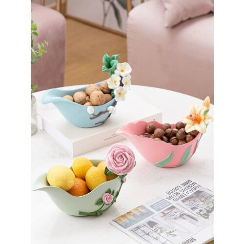 3 Style Flower Storage Box Statue Creative Figurine Sculpture Key Candy Container Home Table Decoration Gift