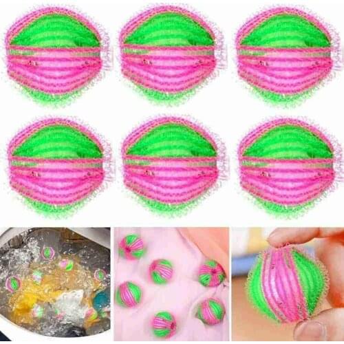 6pc Portable Washing Machine Laundry Balls Magic Hair Catcher Filter Remover Laundry Clean Ball Fluff Cleaning Lint For Laundry
