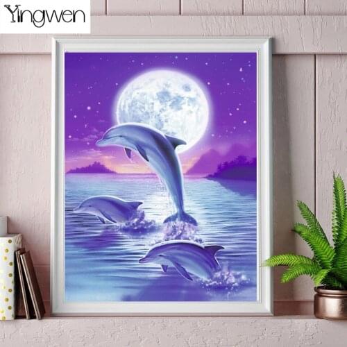 Diamond Painting Dolphin Pictures Landscape Full Diamond Embroidery 5D Diy Crafts Mosaic Cross Stitch Kit Home Decoration Gift