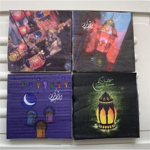 Decoupage paper napkins tissue vintage towel mysterious lattern Festival moon birthday wedding party home beautiful decor 20