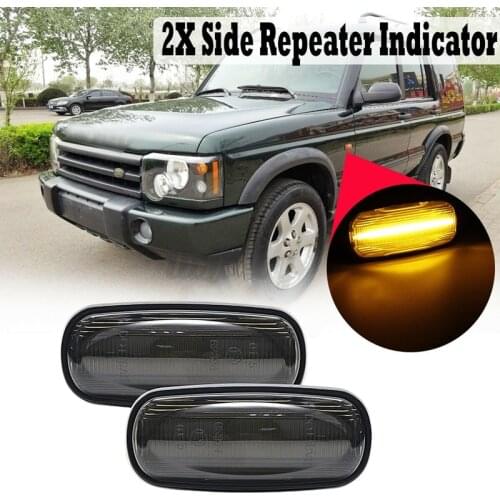 Dynamic LED Side Markers Flowing Turn Signal Light for Land Rover Discovery 2 99-04 Freelander 02-05 Defender TD5 98-15