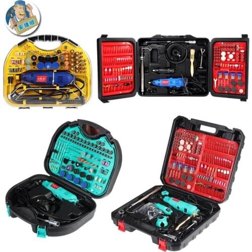 Anjieshun 220V power tool electric mini drill with grinding engraving universal chuck and rotary tool combination kit with cover