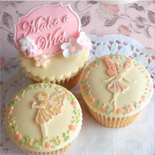 Cake Cake Decorating Tools Fairy Wish silhouette Topper Silicone Mould Fondant Chocolate Gumpaste Design Mold for Wedding SM101