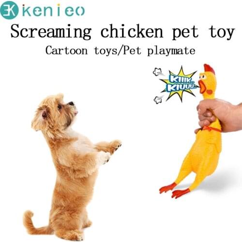 Kenieo Screaming Chicken Pets Dog Toys Squeeze Squeaky Sound Funny Toy Safety Rubber For Dogs Molar Chew Toys