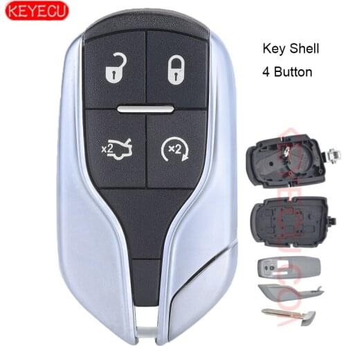 KEYECU Replacement Smart Remote Key Shell Case 4 Button Light Button for Maserati Ghibli Quattroporte - FCC: M3N-7393490
