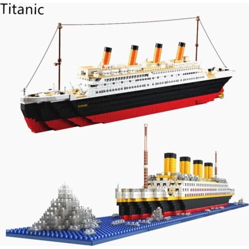 Titanic Building Blocks Cruise Boat Ship Model Building Kits Cruise For Adults And Children Micro Blocks Children DIY Toy Gift