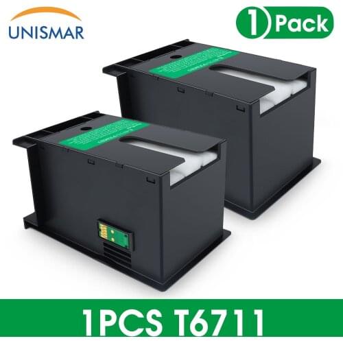 Unismar 2PCS T6711 Ink Maintenance Box for Epson WF 7610 7620 7720 7110 7210 7510 7615 7710 7715 3010 3520 3530 3540 3620 3640