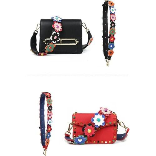 105 cm Shoulder Bag Strap Leather Flower Handbag Accessories Handbag Belt Designer Luxury Belt Bags