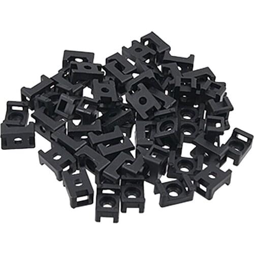 White 4.5mm Width Tie Base Saddle Type Mount Wire Holder 100Pcs