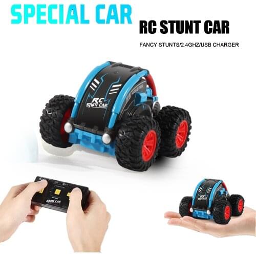 CSOC 360 Rotating Tumbling Remote Control Stunt Car 2.4G Mini RC Toys Wear-resisting Tires Rechargable for Adults and Boys