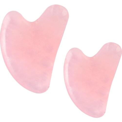 Natural Jade Gua Sha Stone Board Massage Rose Quartz Plate Face Massager Tool Gouache Scraper Tool Facial Lift Wrinkle Remove