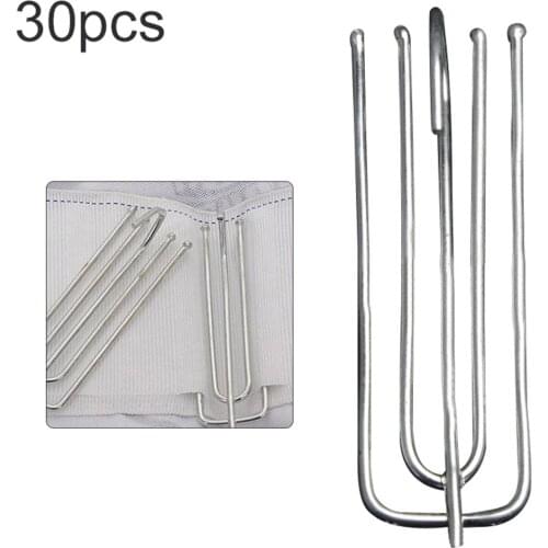 30Pcs Metal Window Curtain Rod Slide Rail Track Glider Runner Hook Accessories