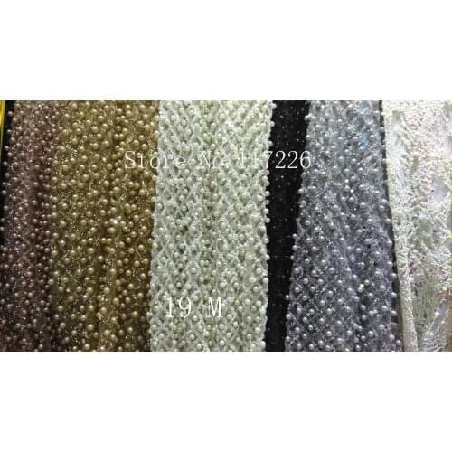 Fashion design embroidey glitter mesh tulle lace JRB-180924 for evening dress with lots of beads