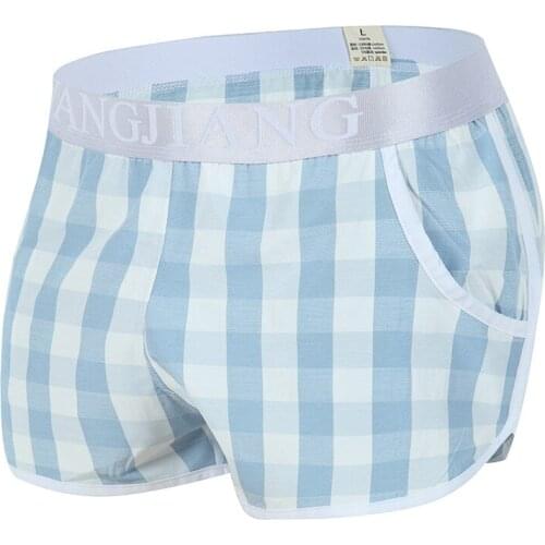 Mens underwear cotton breathable loose loose boxer pants fashion simple lattice home shorts youpin