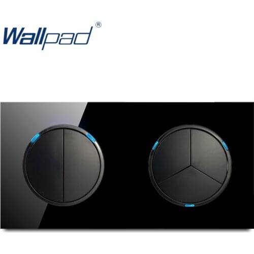 2020 Wallpad 5 Gang 2 Way Random Click Push Button Wall Light Switch With LED Indicator Crystal Glass Panel 16A