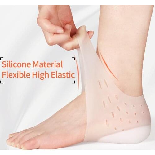 3ANGNI Invisible Height Increase Socks Women Men Heel Pads Silicone Gel Lift Insoles Dress In Socks Cracked Foot Skin Care Tool