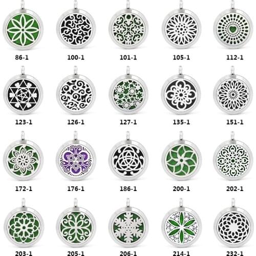 Round Essential Oil Necklace Diffuser Silver Color Aromatherapy Diffuser Pendant DLAR86-232