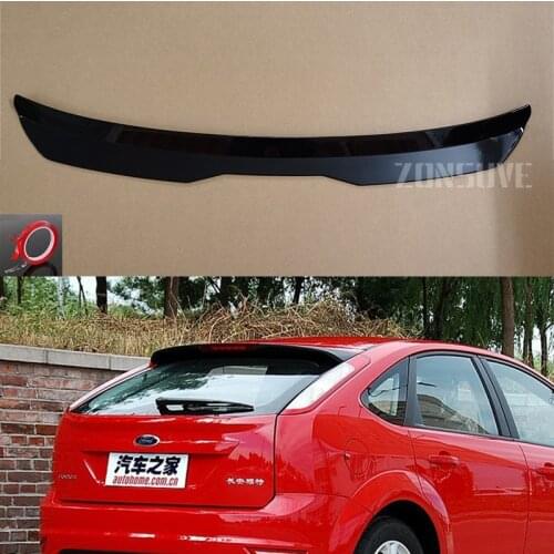 Use For Ford Focus 2009--2011 Year Roof Spoiler Carbon Fiber Look Accessories Body Kit Factory Style