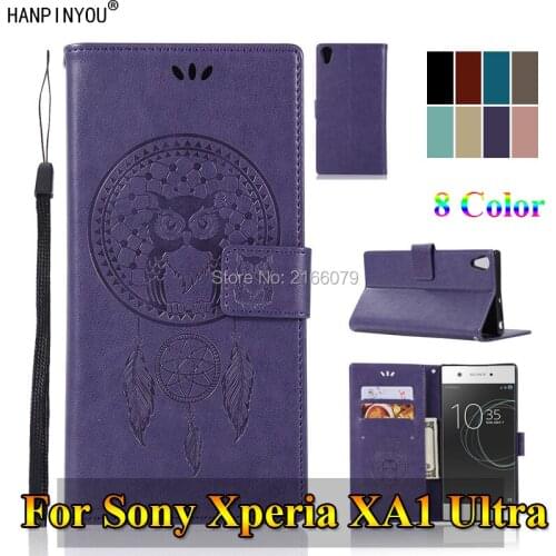 For Sony Xperia XA1 Ultra / Dual G3212 6.0" 3D Pattern Owl Luxury Flip PU Leather Case Card Insert Slots Wallet Stand Cover