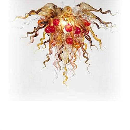 Christmas Decoration Glass Gold Pendant Light Tiffany European Multi Colored Ceiling Light